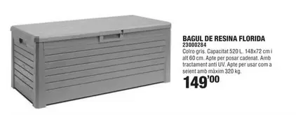 Oferta de Bacul De Resina Florida por 149€ en Optimus
