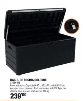 Oferta de Antracita - Bagul De Resina Dolomiti por 239€ en Optimus