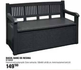 Oferta de Antracita - Bacul Banc De Resina por 149€ en Optimus
