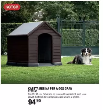 Oferta de Terra - Caseta Resina Per A Gos Gran por 94,95€ en Optimus