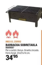 Oferta de Imex El Zorro - Barbacoa Sobretaula por 34,95€ en Optimus