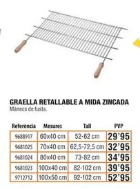 Oferta de Graella Retallable A Mida Zincada por 29,95€ en Optimus