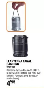 Oferta de Llanterna Fanal Camping por 4,95€ en Optimus