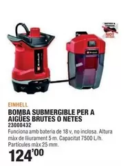 Oferta de Einhell - Bomba Submergible Per A Aigues Brutes O Netes por 124€ en Optimus