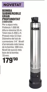 Oferta de Total - Bomba Submercible Gran Profundat por 179€ en Optimus