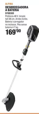 Oferta de Alpina - Desbrossadora A Batteria por 169€ en Optimus