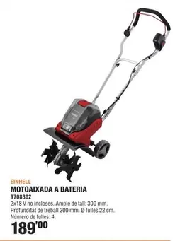 Oferta de Einhell - Motoaixada A Bateria por 189€ en Optimus