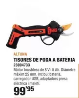 Oferta de Altuna - Tisores De Poda A Bateria por 99,95€ en Optimus