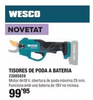 Oferta de Wesco - Tisores De Poda A Bateria por 99,95€ en Optimus