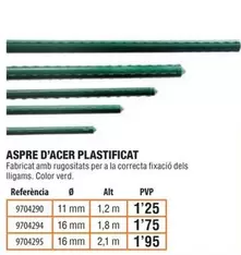 Oferta de Aspre D'Acer Plastificat por 1,95€ en Optimus