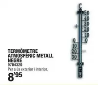 Oferta de Termometre Atmosferic Metall Negre por 8,95€ en Optimus