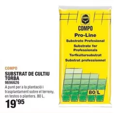 Oferta de Compo - Substrat De Cultiu Torba por 19,95€ en Optimus