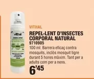 Oferta de Vithal - Repel-Lent D'Insectes Corporal Natural por 6,45€ en Optimus