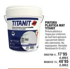 Oferta de Titanit - Pintura Plastica Mat por 17,95€ en Optimus
