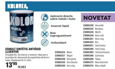 Oferta de Kolorea - Esmalt Sintetic Antioxid por 13,95€ en Optimus