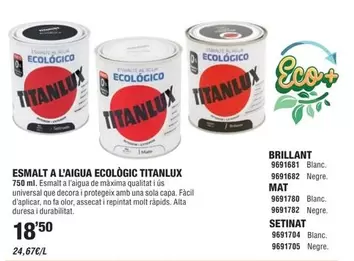 Oferta de Eco - Esmalt A L'aigua logic Titanlux por 18,5€ en Optimus