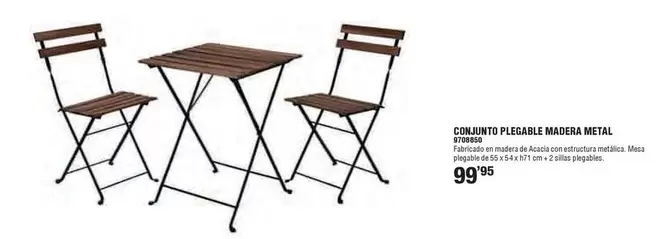 Oferta de Conjunto Plegable Madera Metal por 99,95€ en Cifec