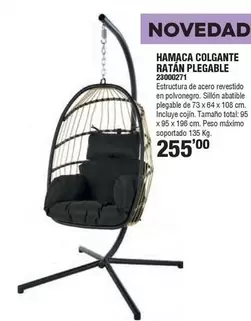 Oferta de Hamaca Colgante Ratan Plegable por 255€ en Cifec