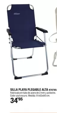 Oferta de Silla Playa Plegable Alta por 34,95€ en Cifec