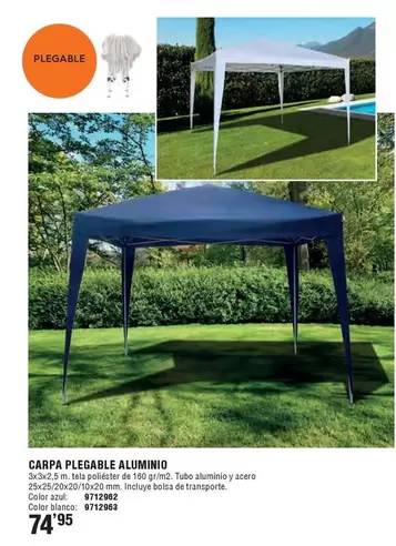 Oferta de Carpa Plegable Aluminio por 74,95€ en Cifec