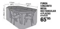 Oferta de Funda Conjunto Mesa Rectangular 4 Plazas por 65,95€ en Cifec