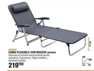 Oferta de Cama Plegable Con Brazos 9654004 por 219€ en Cifec