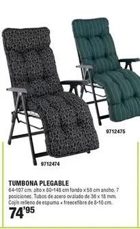 Oferta de Tumbona Plegable por 74,95€ en Cifec