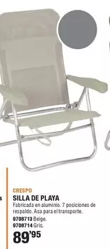 Oferta de Silla De Playa por 89,95€ en Cifec