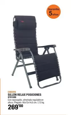 Oferta de Sillon Relax Posiciones 9701389 por 269€ en Cifec