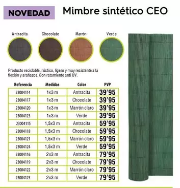 Oferta de Mimbre Sintético Ceo por 39,95€ en Cifec