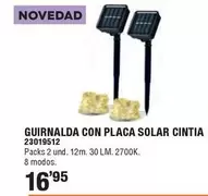 Oferta de Guirnalda Con Placa Solar Cinta por 16,95€ en Cifec