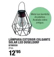 Oferta de Lampara Exterior Colgante Solar Led Duseldorf por 12,95€ en Cifec