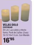 Oferta de Velas Dolo 23019549 por 16,95€ en Cifec
