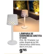 Oferta de Lampara De Sobremesa Gretita por 9,95€ en Cifec