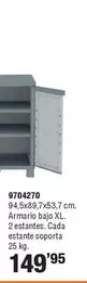 Oferta de Armario Bajo Xl. 2 Estantes Cada Estante Soporta por 149,95€ en Cifec