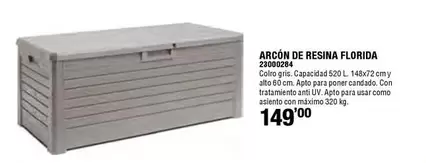 Oferta de Arcon De Resina Florida por 149€ en Cifec