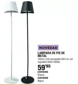 Oferta de Lampara De Pie De Metal por 59,95€ en Cifec