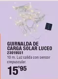 Oferta de Guirnalda De Carga Solar Luceo por 15,95€ en Cifec