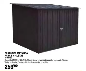 Oferta de Cobertizo Metalico Para Bicicletas por 259€ en Cifec