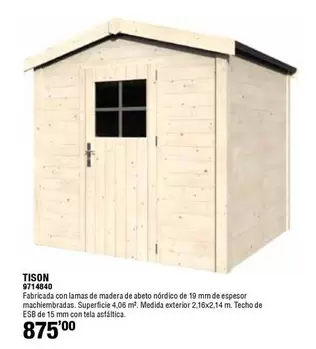 Oferta de Tison/ 9714840 por 875€ en Cifec