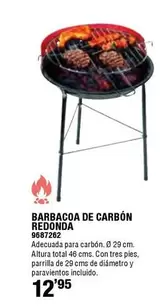 Oferta de Barbacoa De Carbón Redonda por 12,95€ en Cifec