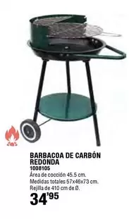 Oferta de Barbacoa De Carbón Redonda por 34,95€ en Cifec