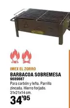 Oferta de Imex El Zorro - Barbacoa Sobremesa por 34,95€ en Cifec