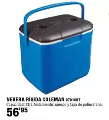 Oferta de Nevera Rigida Coleman 9701007 por 56,95€ en Cifec