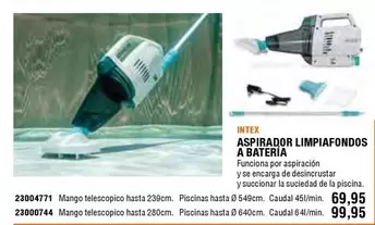 Oferta de Intex - Aspirador Limpiafondos A Bateria por 69,95€ en Cifec