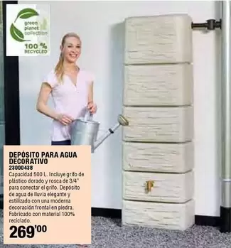 Oferta de Deposito Para Agua Decorativo por 269€ en Cifec