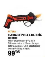 Oferta de Tijera De Poda A Batería por 99,95€ en Cifec