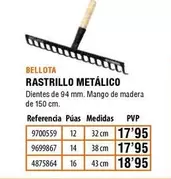 Oferta de Bellota - Rastrillo Metálico por 17,95€ en Cifec