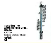 Oferta de Termometro Atmosferico Metal Negro por 8,95€ en Cifec