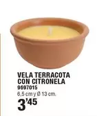 Oferta de Vela Terracota Con Citronela por 3,45€ en Cifec